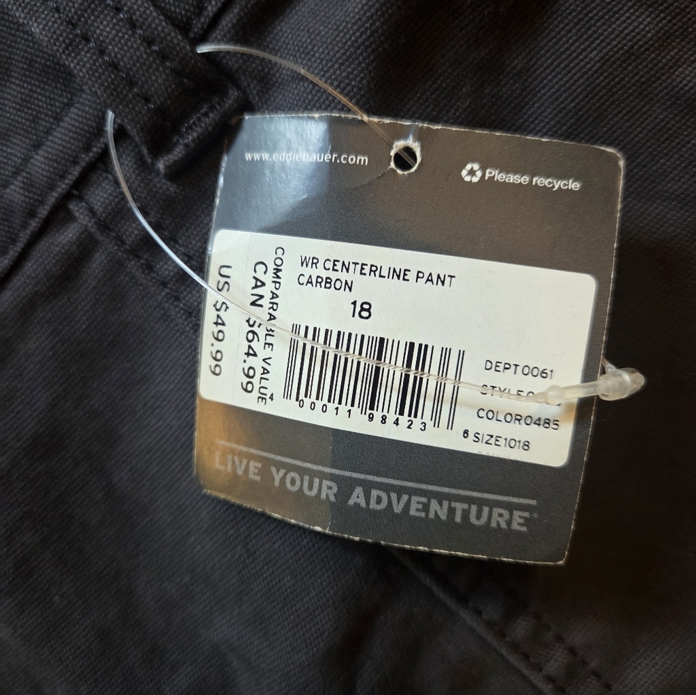 NWT Eddie Bauer Women's Centerline Curvy Utility Cargo Pants in Carbon, Sz 18 - Picture 3 of 10